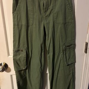green cargo jeans
